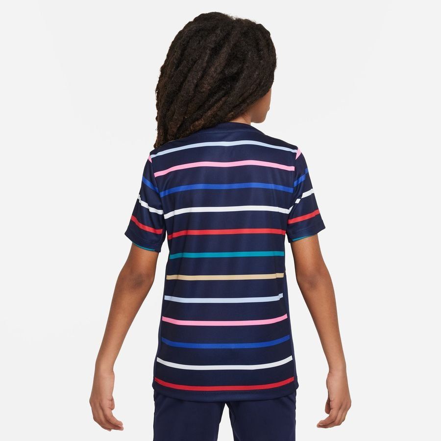 France T-shirt d'Entraînement Dri-FIT Academy Pro Avant-Match - Bleu/Or Enfant