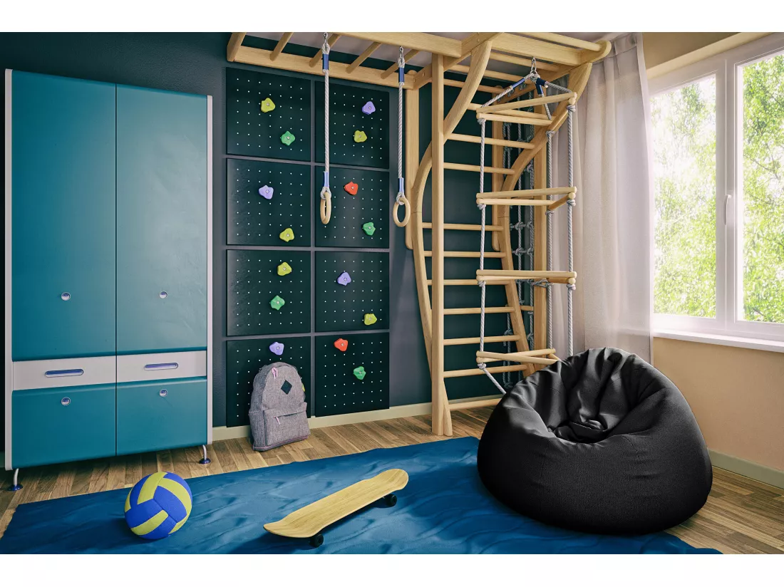 Pouf poire en tissu Komo-Couleur Noir