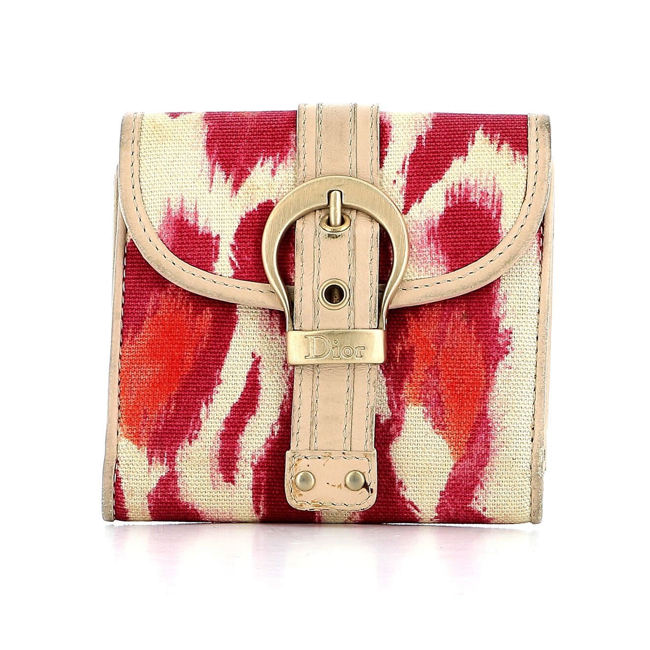 Dior Porte-monnaie Dior en Toile rose - Très bon état - 10.5x2 cm