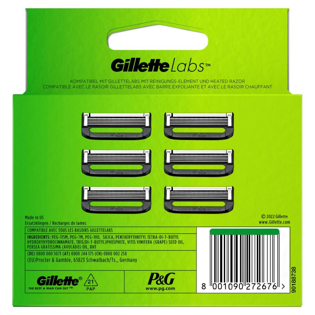 GilletteLabs Rasierklingen, 6 Ersatzklingen