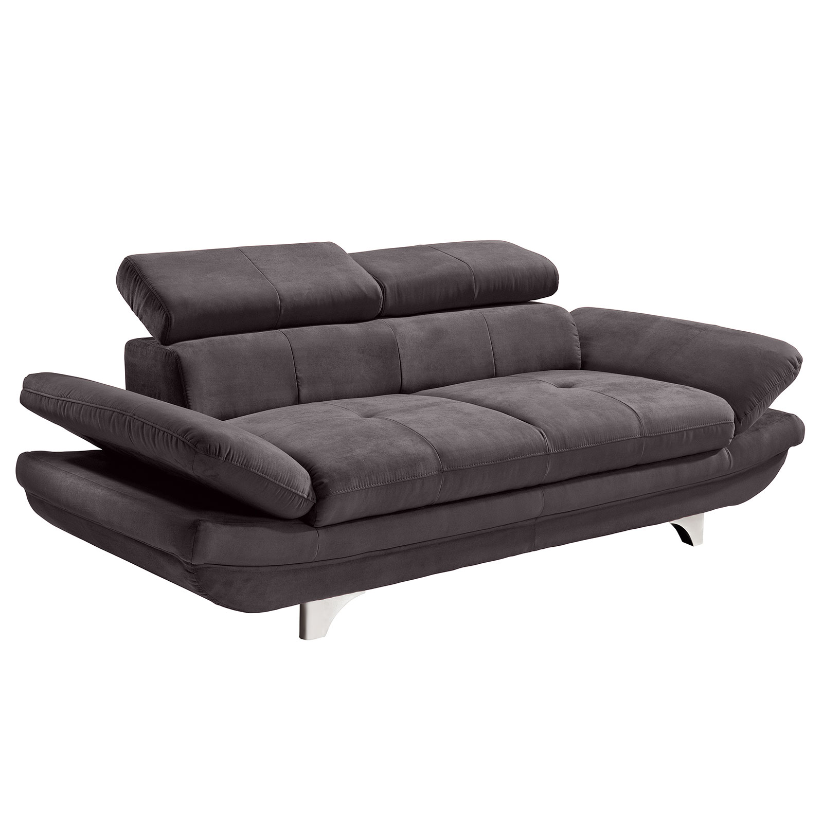 2-Sitzer Sofa - dunkelgrau - mit Armlehnenverstellung