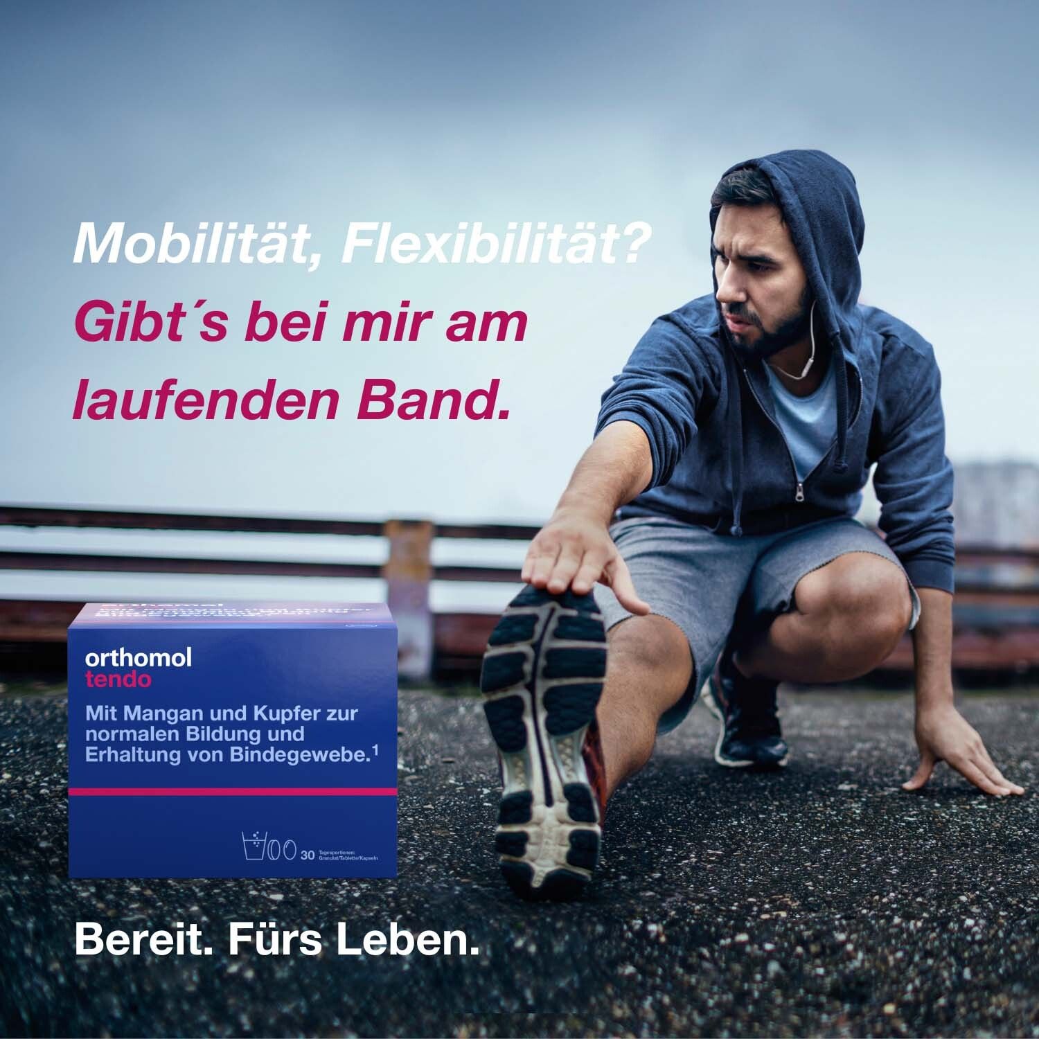 Orthomol Tendo - für normale Bildung und Erhalt von Bindegewebe - Mikronährstoffe, Mangan und Kupfer - Granulat/Tablette/Kapseln