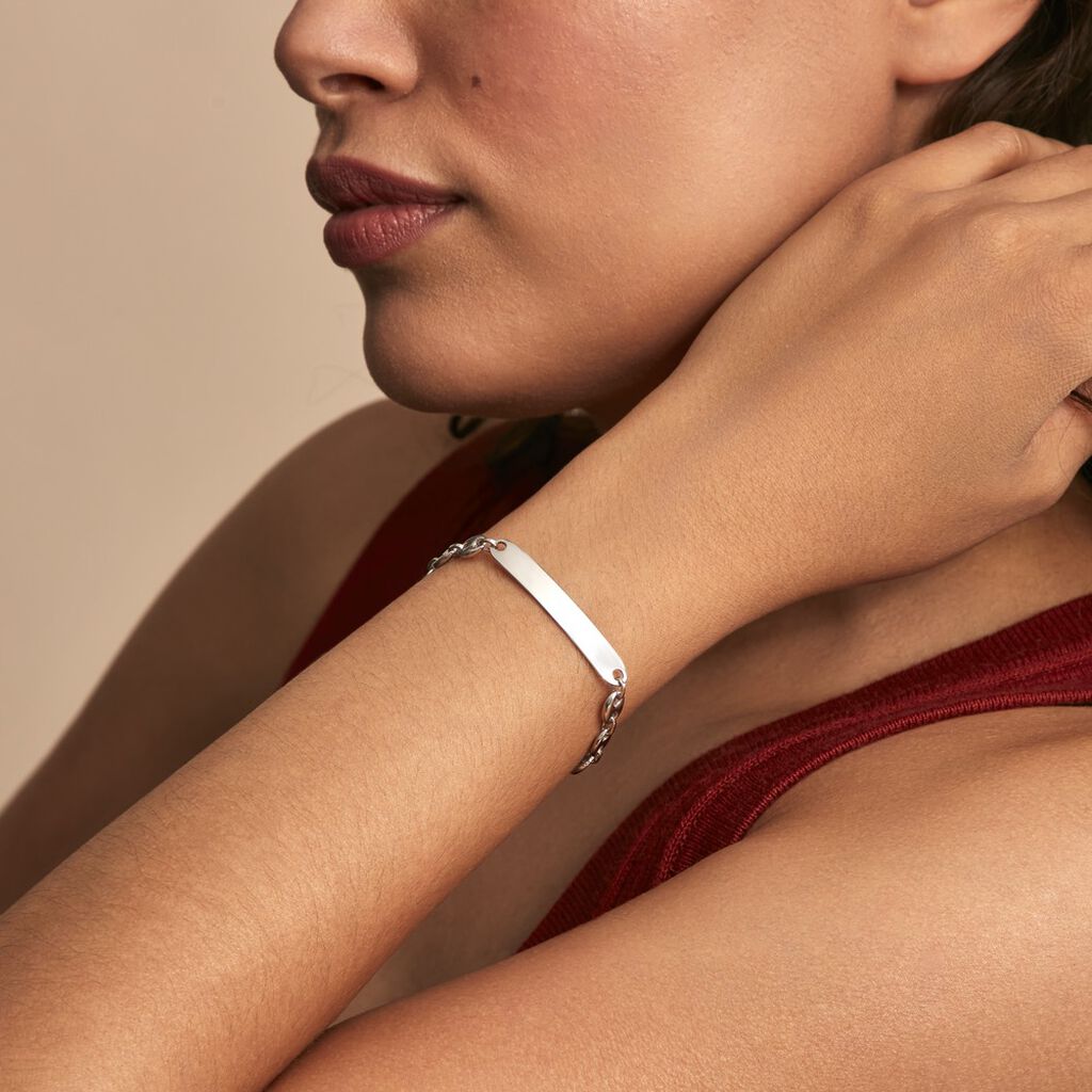 Bracelet Identité Carrus Argent Blanc