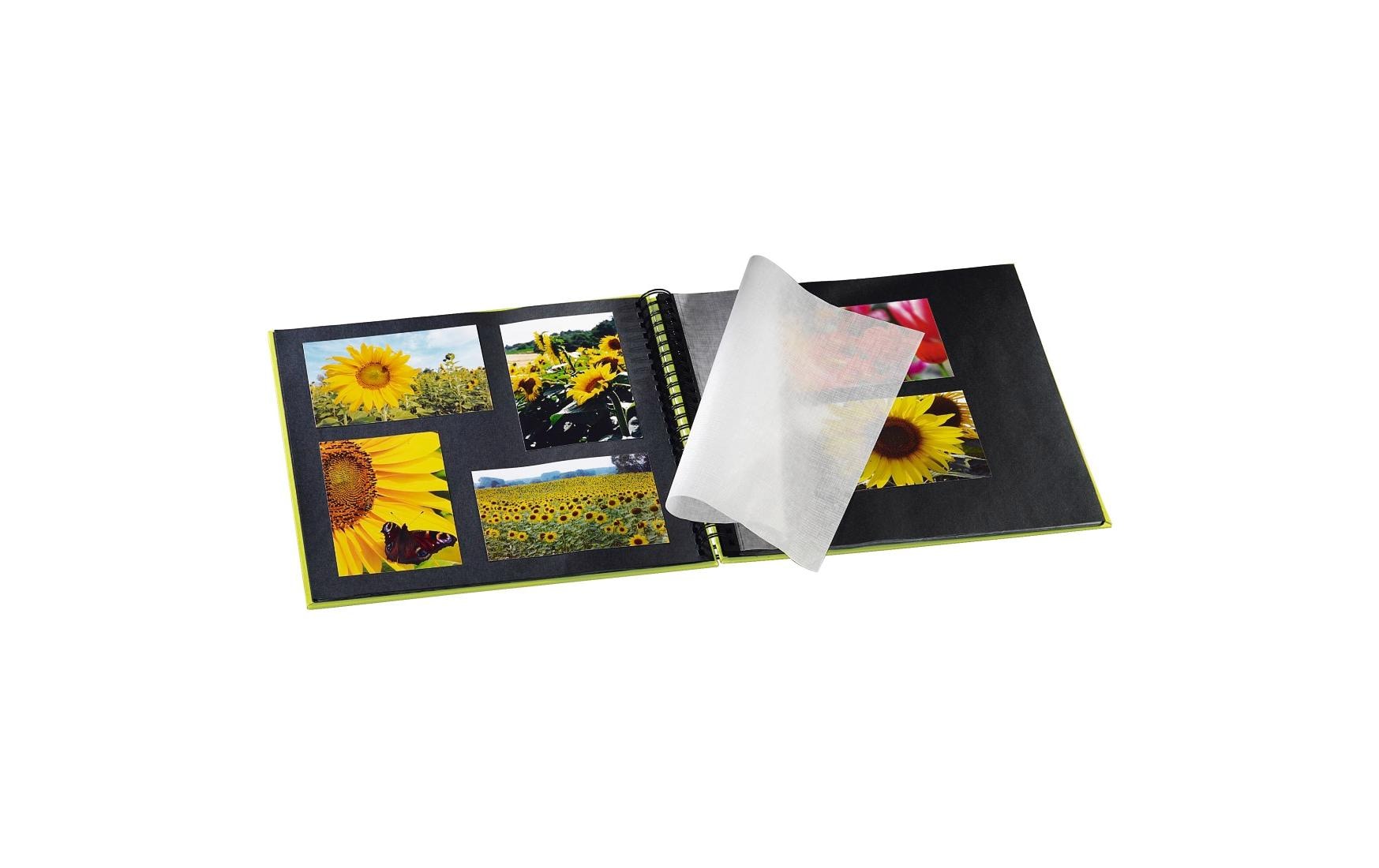 Fotoalbum Fine Art 36 x 32 cm Hellgrün, 50 schwarze SeitenPlatzsparendes Album