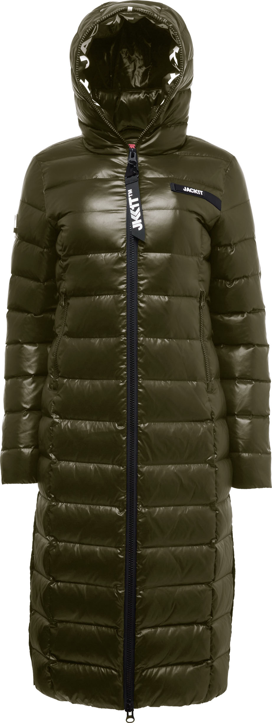 R3D Slick Coat Extra Long Dame Olive