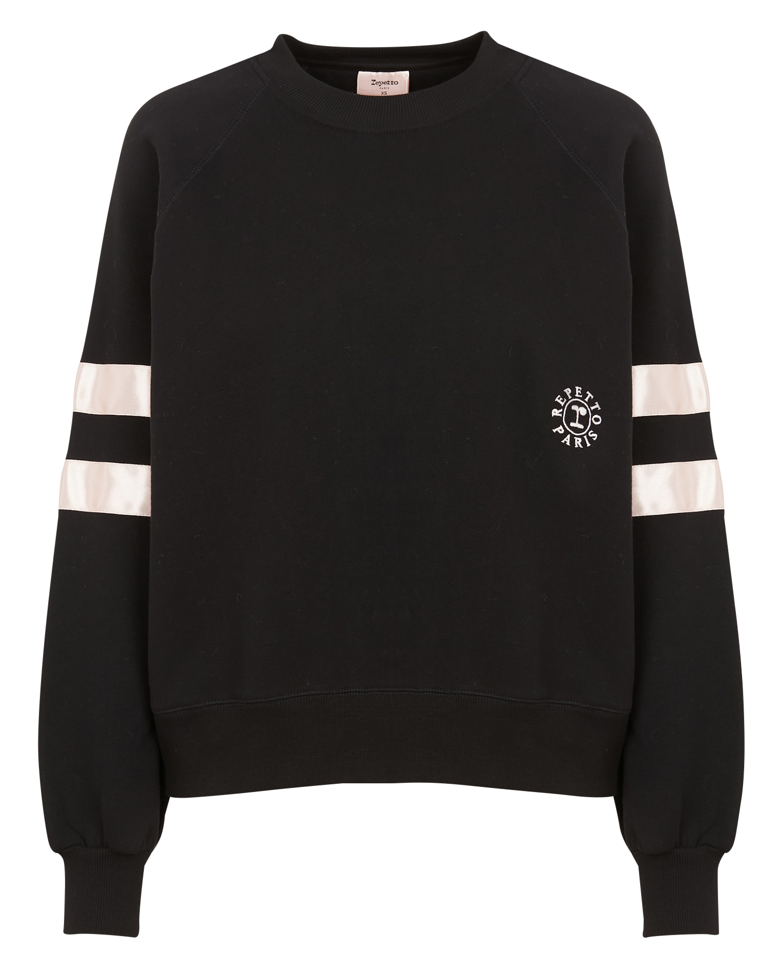 Sweatshirt col zippé en coton mélangé | Noir