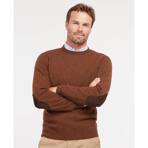 Barbour Essential Patch Crew Striktrøje, Brun, XXL