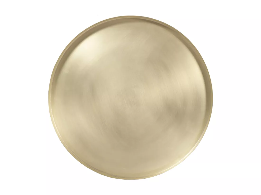 Table d'appoint ronde en métal noir et laiton D45 cm - Lyne