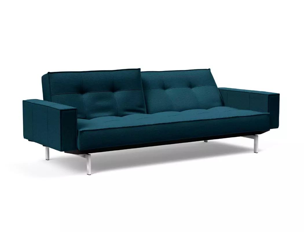 Schlafsofa mit Armlehnen Splitback Chrom
