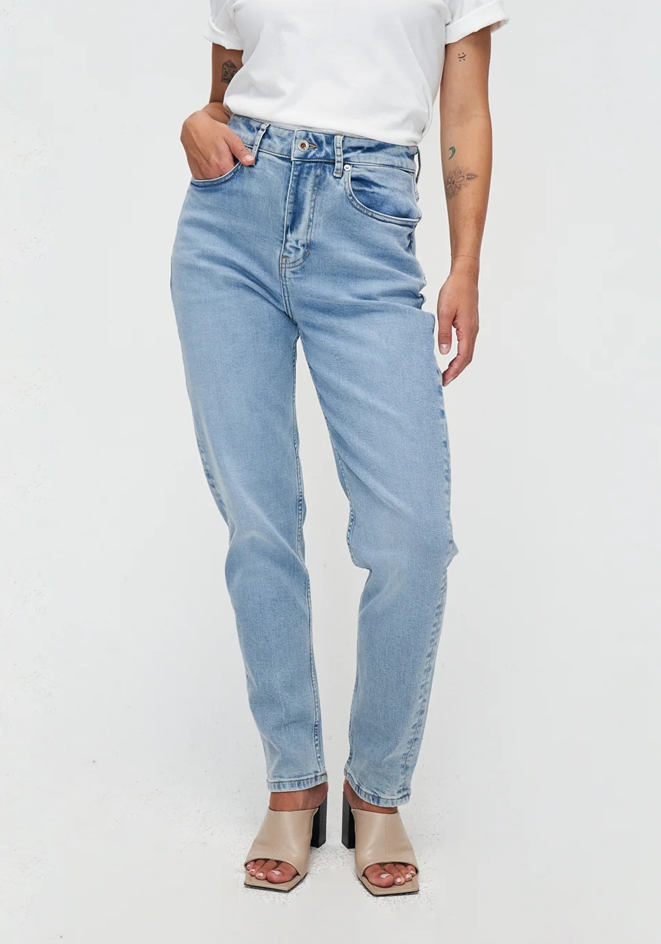 Kuyichi Damen-Jeans Nora Mom Fit Bright Blue