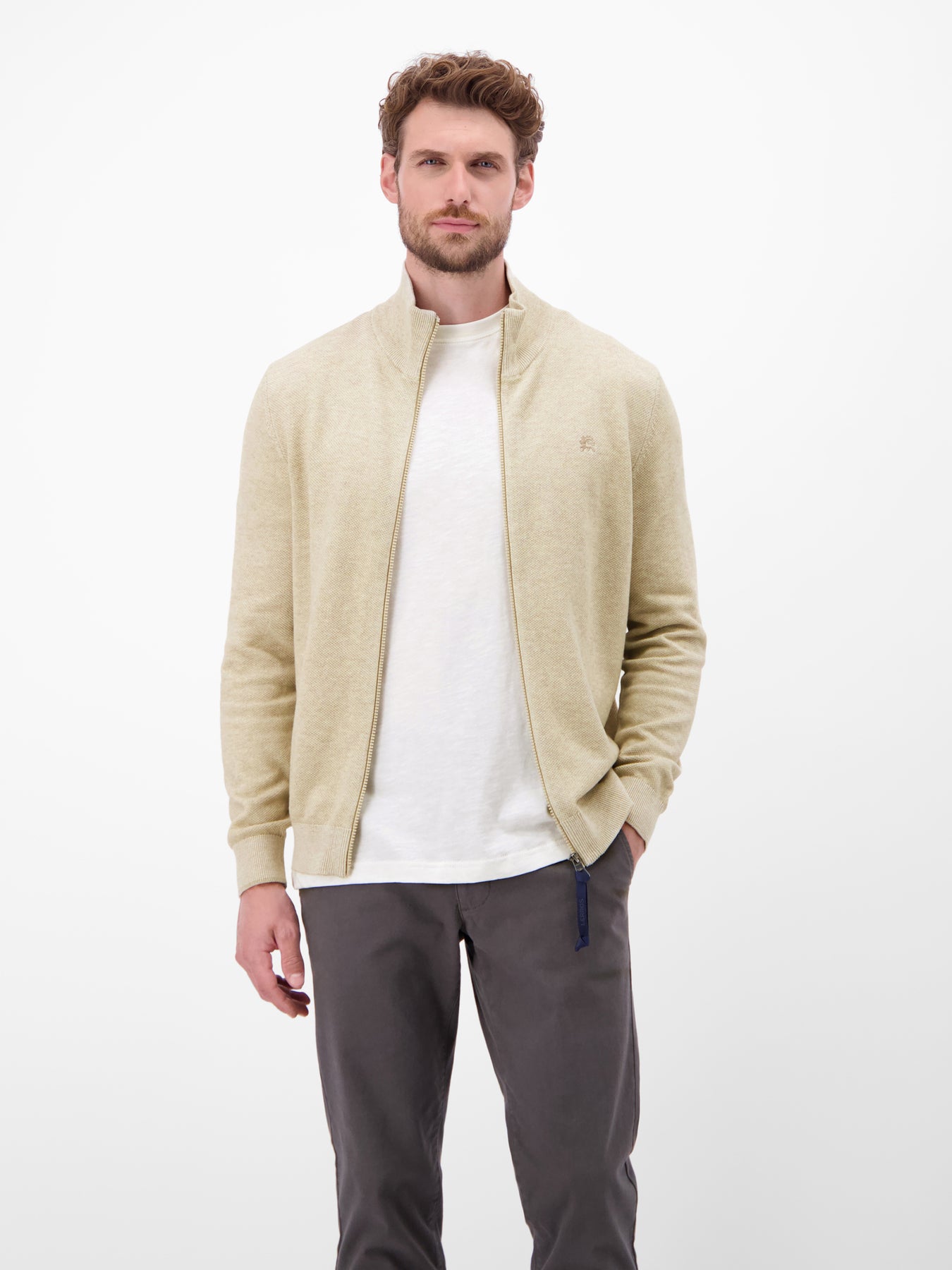 Melange-Strickjacke für Herren