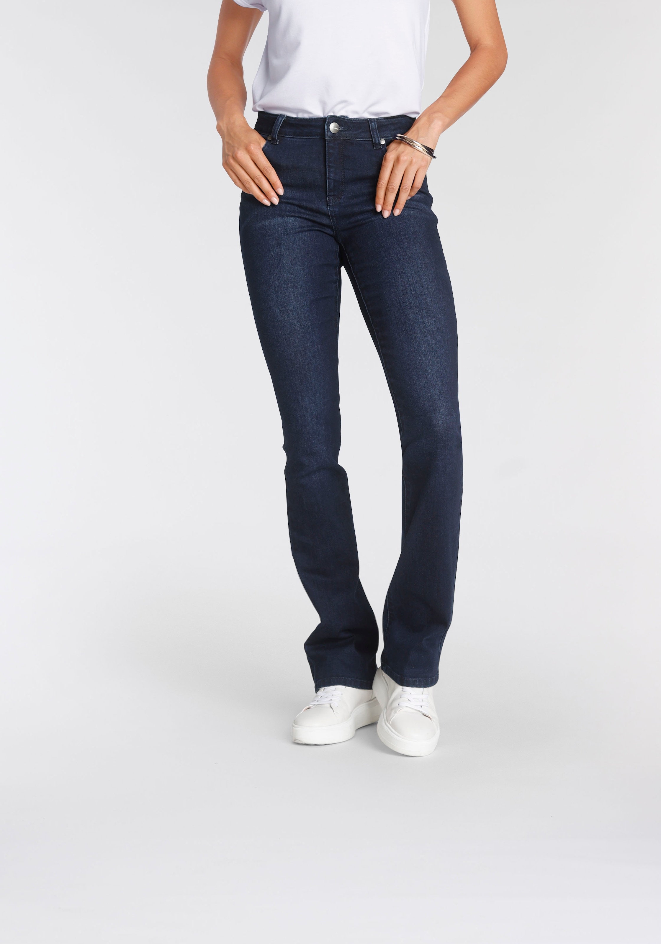 Tamaris Bootcut-Jeans , normale Leibhöhe,  Bootcut,  mit ausgestelltem Bein