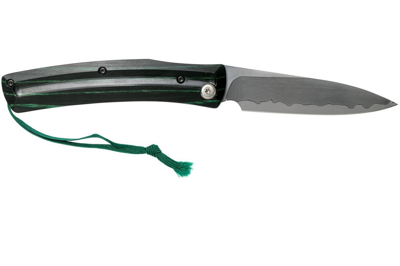 Mcusta MC-193C Friction Folder, Black-Green Wood, herenmes