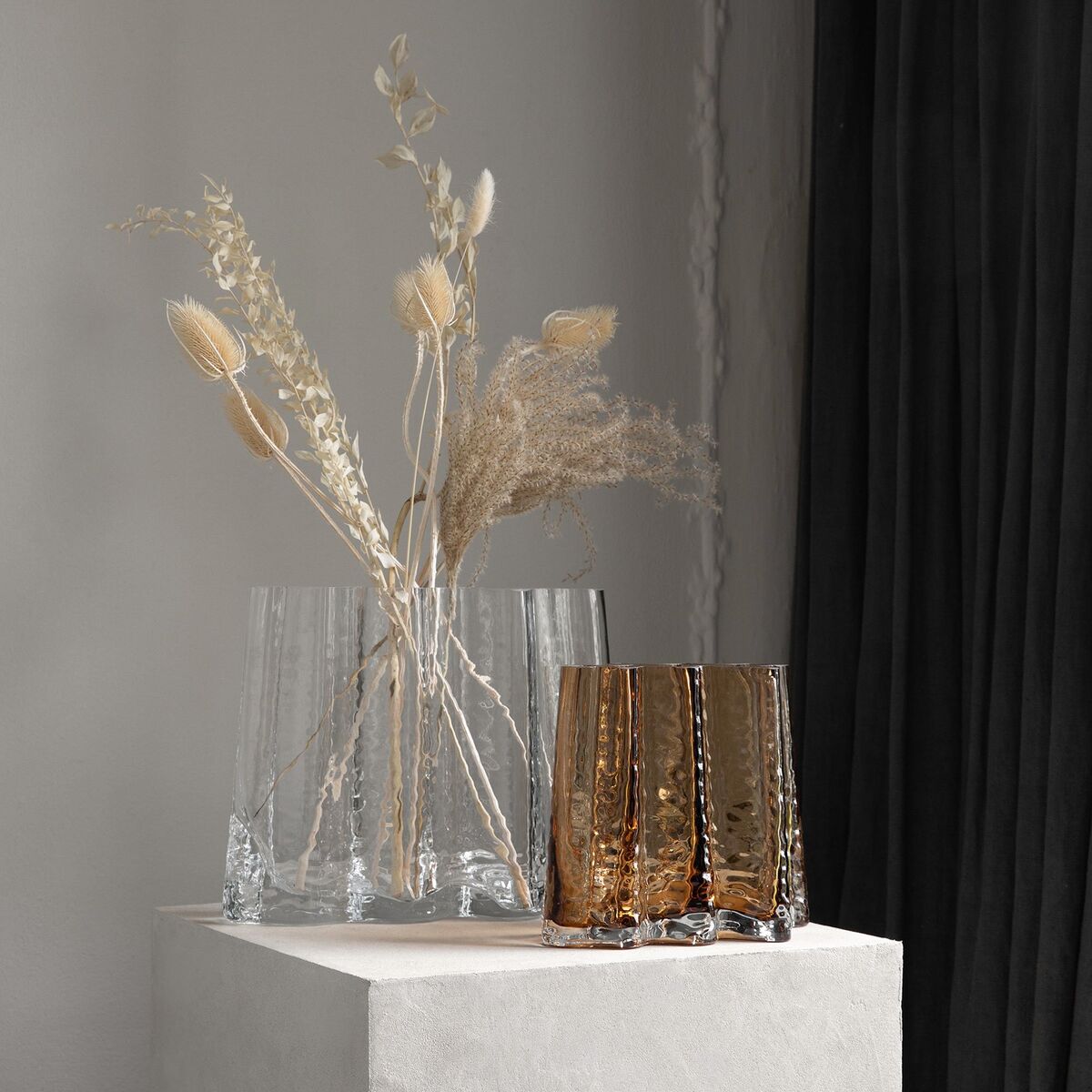 Gry Wide vase, 19 cm, cognac