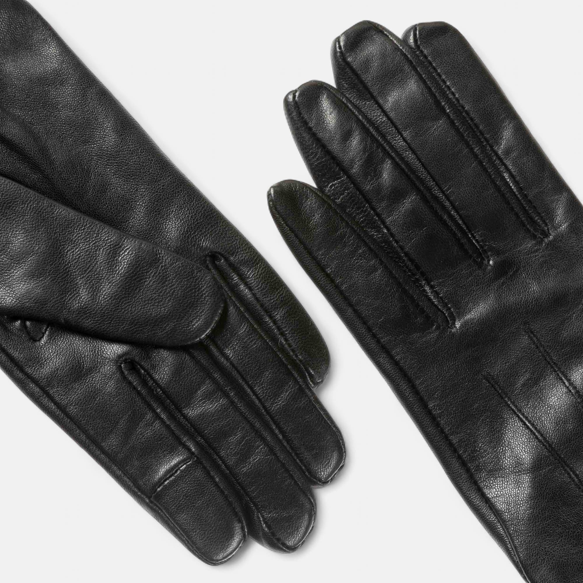 Gants en cuir noir
