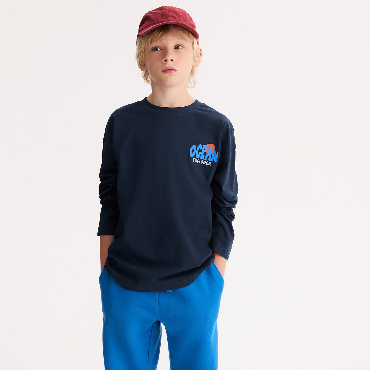 COLEÇÃO LA REDOUTE<br>Camiseta oversized de manga comprida com estampa