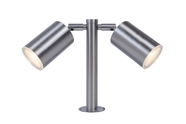 Balise deux têtes à piquer Blooma Candiac acier 2 x 5,5 W