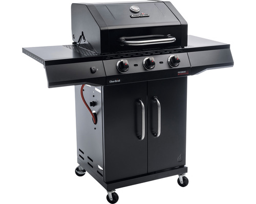 Char-Broil Performance CORE B 3 Cabinet gasgrill met 3 branders, zwart metallic, inclusief opbergplank, dekselthermometer, vetopvangbak, warmhoudrek en grillrooster.
