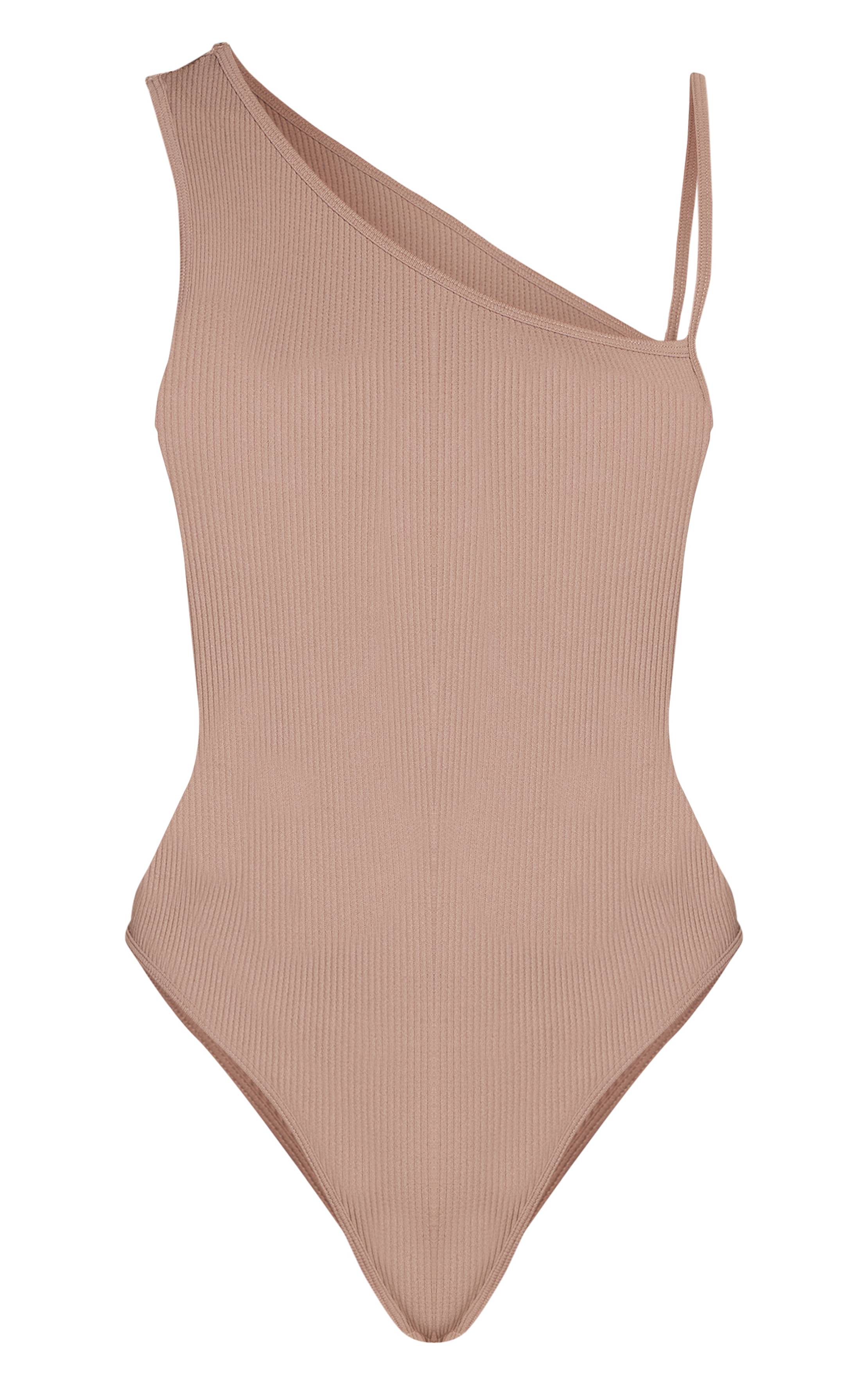 Champignon Body Côtelé Contour Avec Détail Bretelle