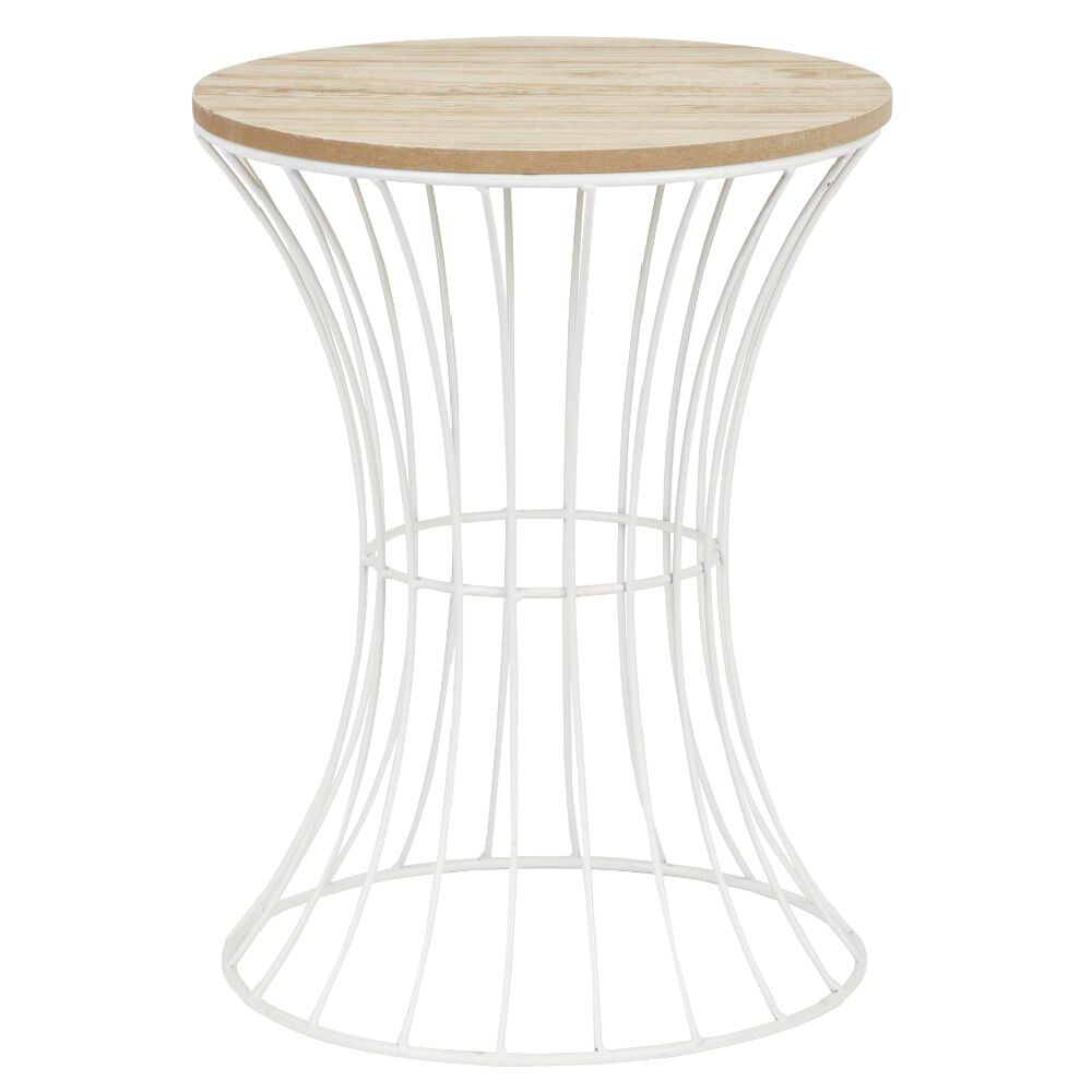 Sellette en métal et bois Ø30xH.39,5 cm