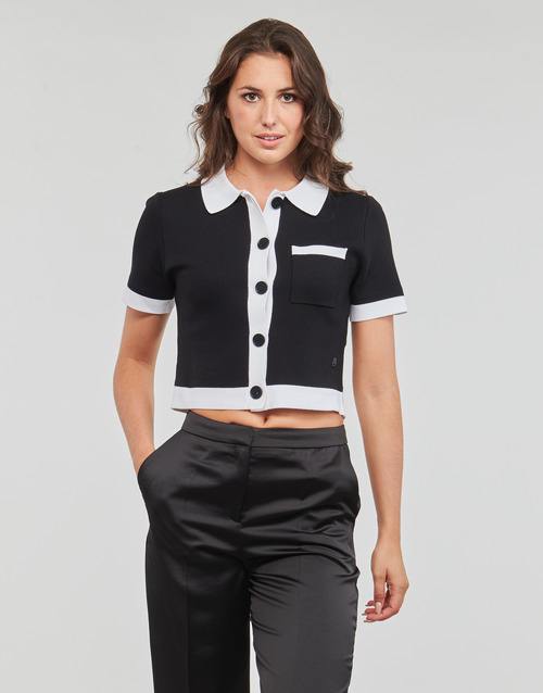 Karl Lagerfeld - CLASSIC KNIT TOP Negro / Blanco