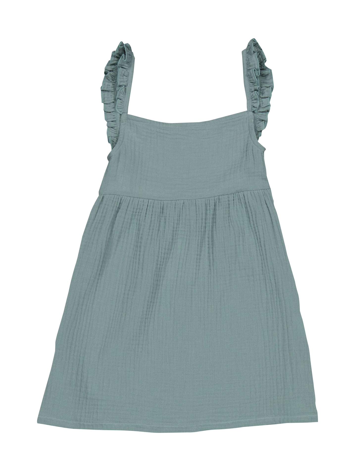 LARA - Robe courte en gaze de coton bio | Bleu