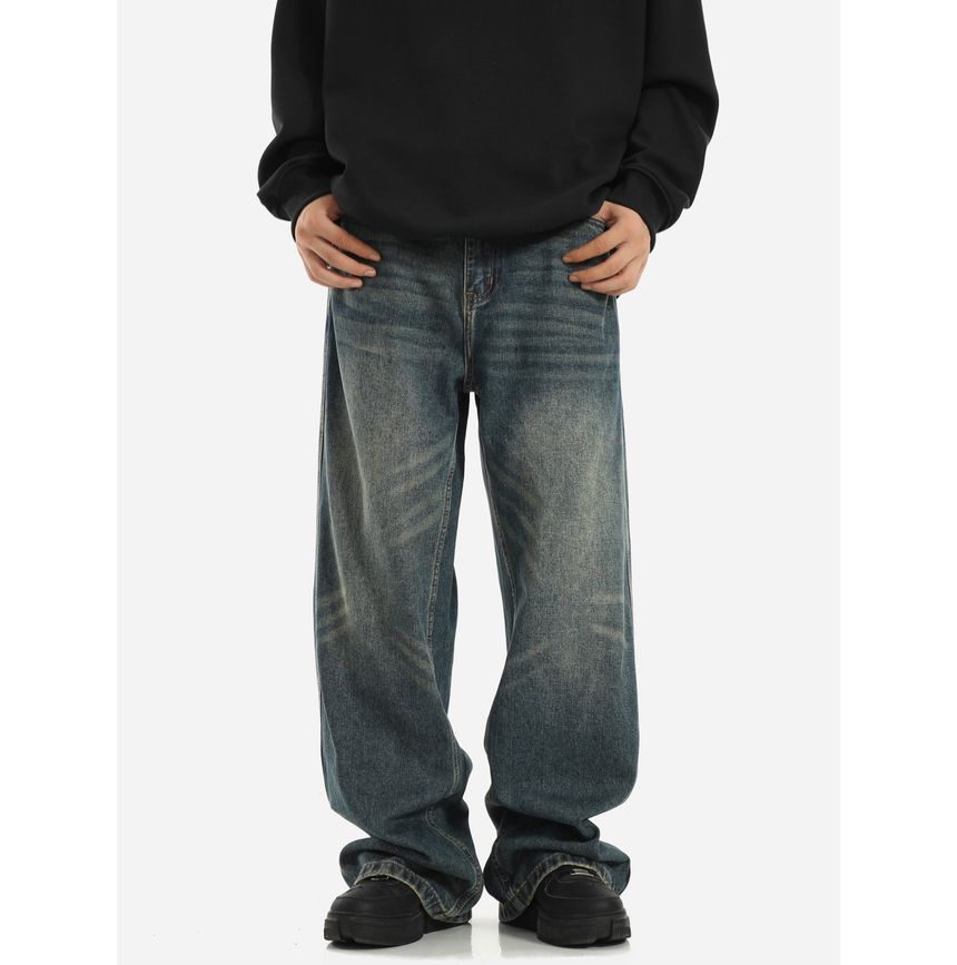 Meiksip - High-Waist Wide-Leg Jeans