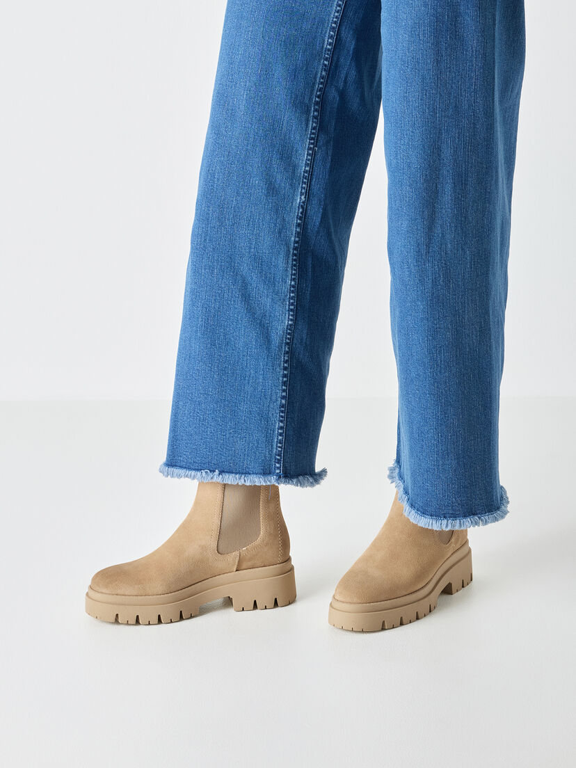 Leren Chelseaboot - beige