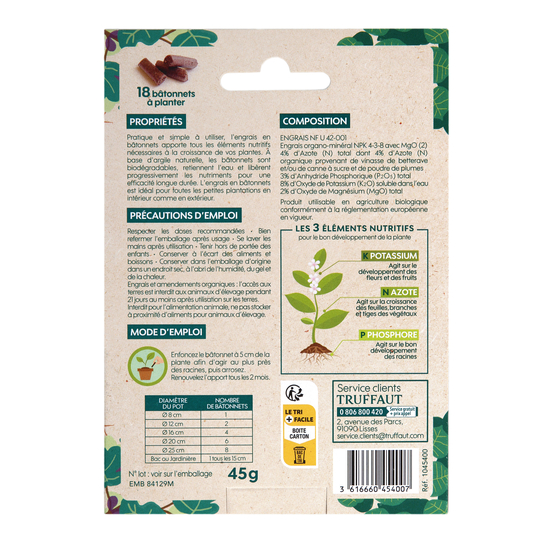 Engrais en bâtonnets pour orchidées - 18 pièces
