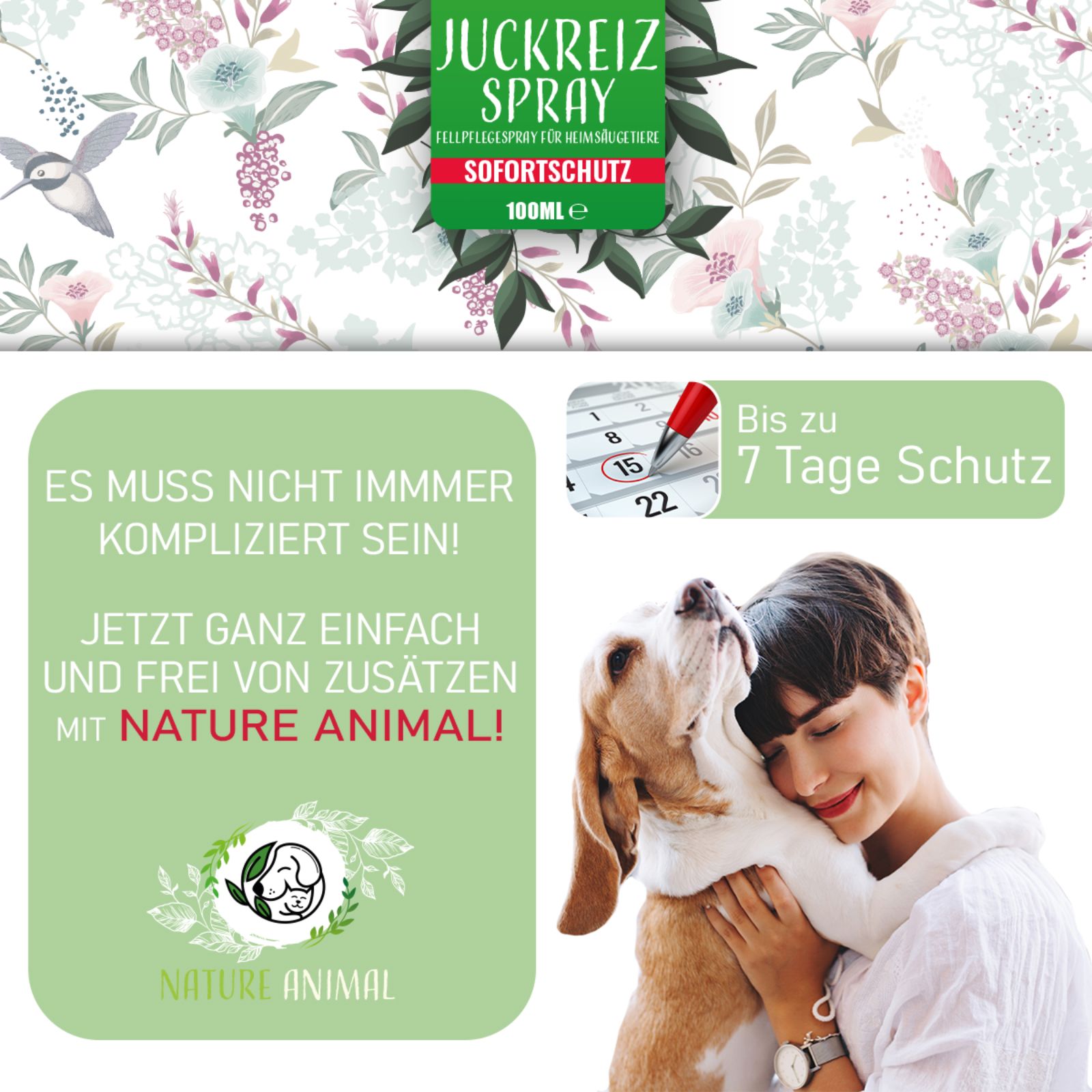Nature Animal® | Anti Juckreiz Spray | für Hunde & Katzen