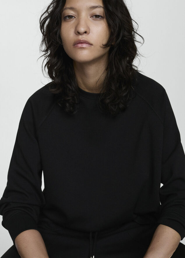MANGO Decorative stitching sweatshirt Black