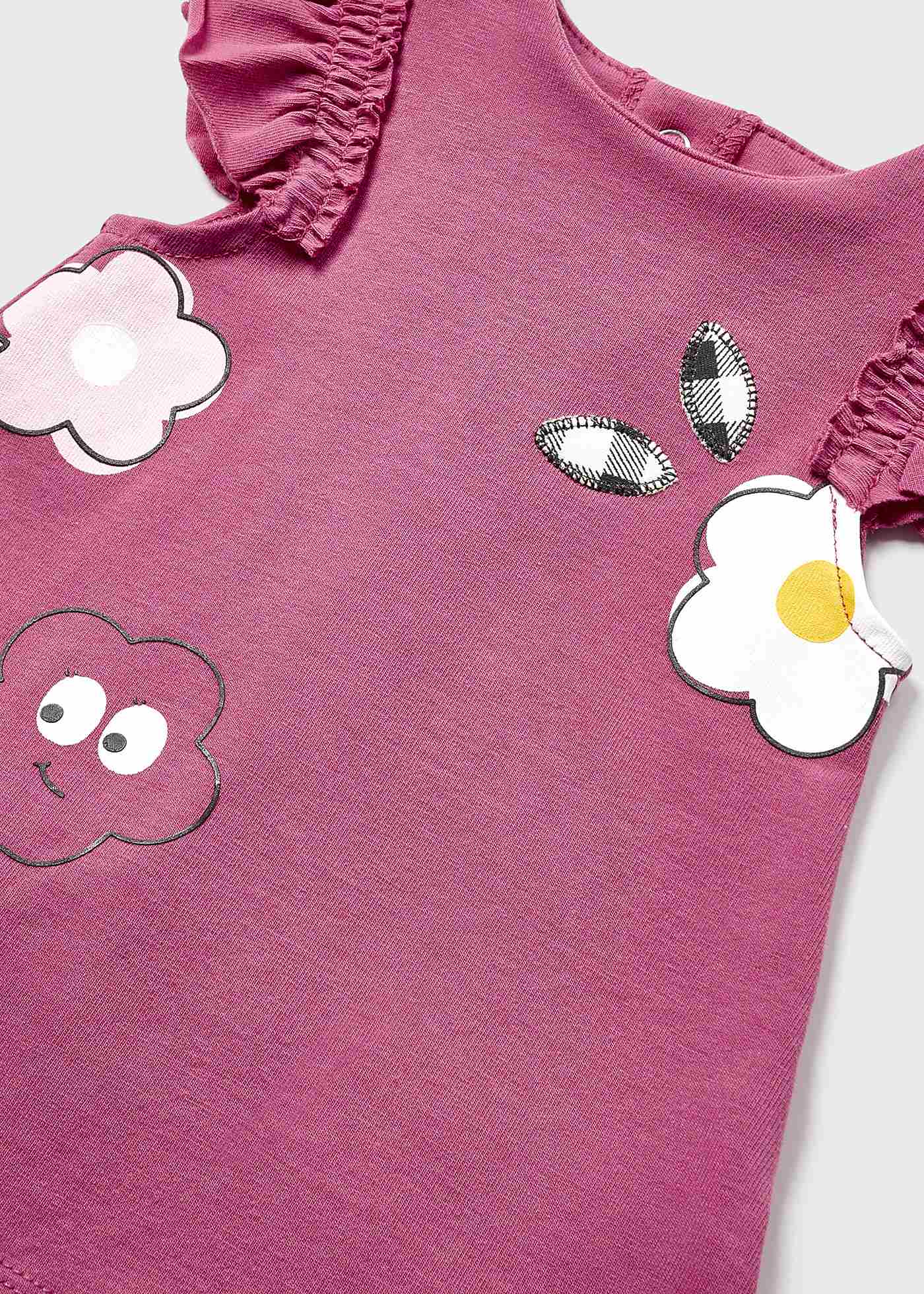 Vestido estampado em algodão sustentável para recém-nascido