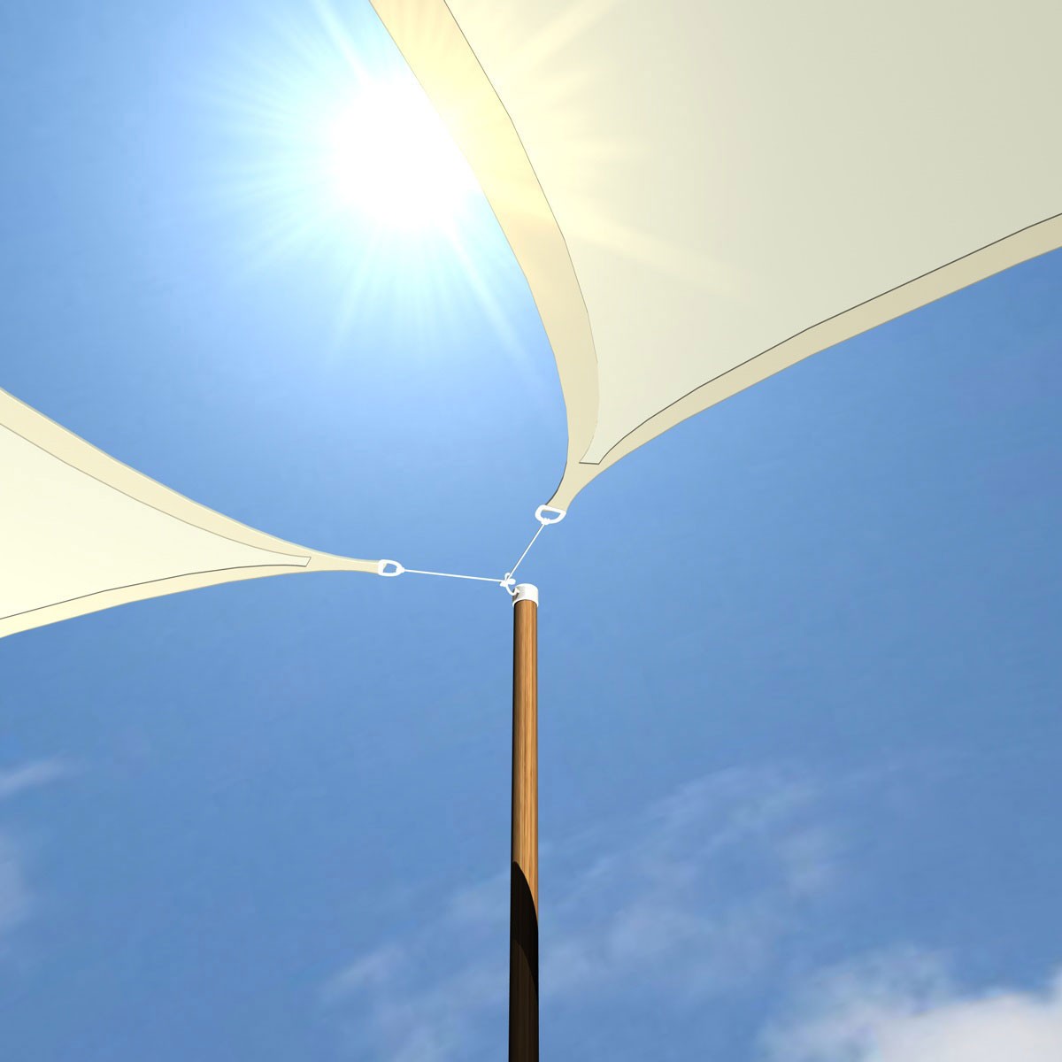 AMANKA 4,2 x 3 HDPE schaduwdoek - Beige