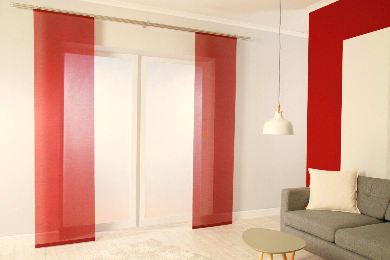 2x Vorhang 245x57cm Schiebevorhang Gardine transparent Flächenvorhang Vorhänge