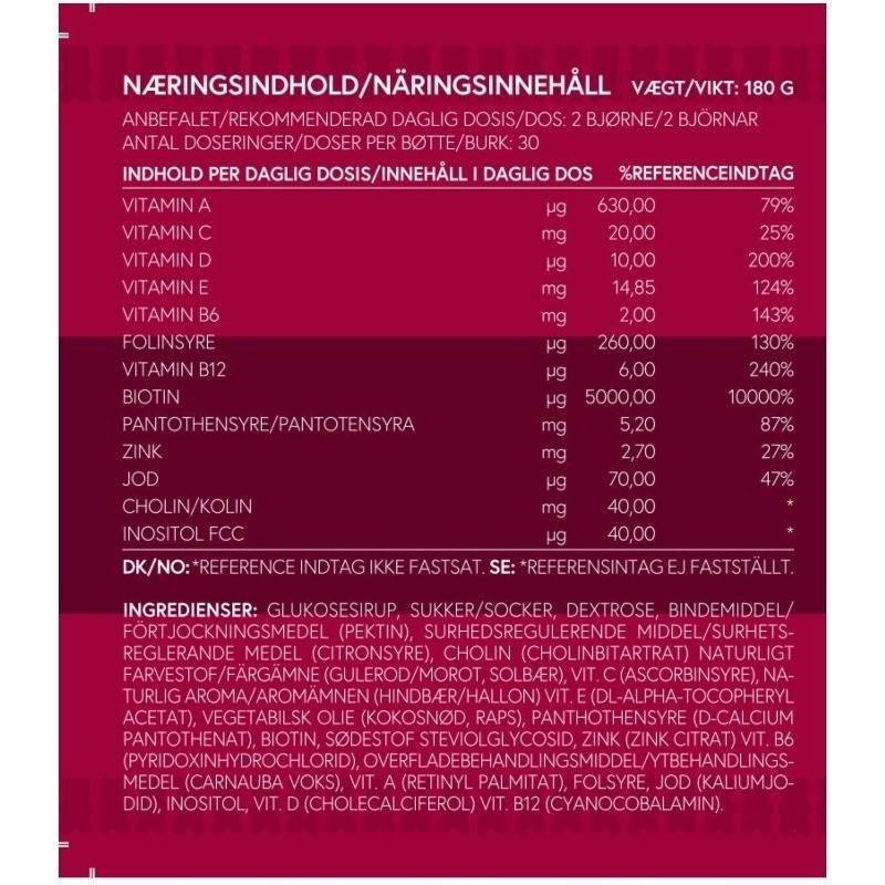 VitaYummy Hair & Nails Vitaminer 3 x 60 Pieces