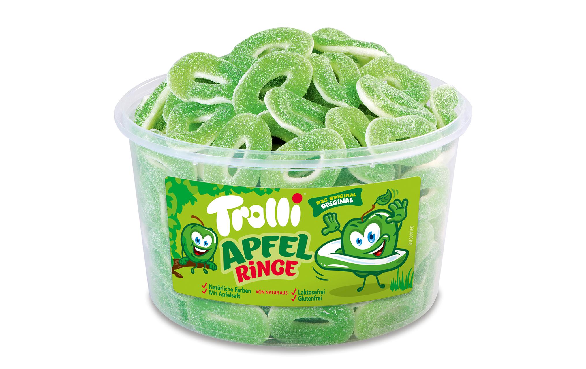 Gummibonbons Saure Apfelringe Dose 1.2 kgDie originalen sauren Apfelringe