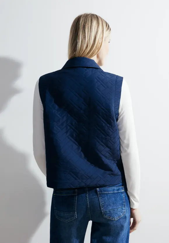 Jacquard Weste - casual denim blue