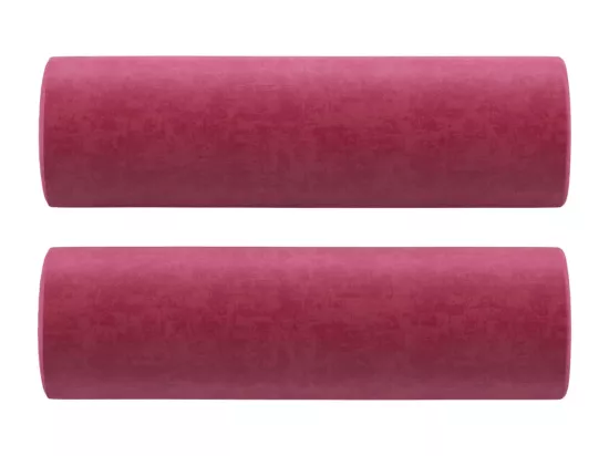Canapé 3 places avec oreillers bordeaux 180 cm velours
