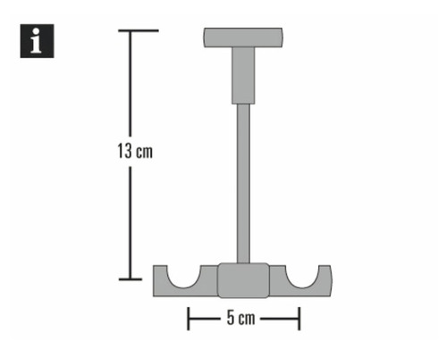Plafondsteun voor Memphis, RVS-look, Ø 16 mm
