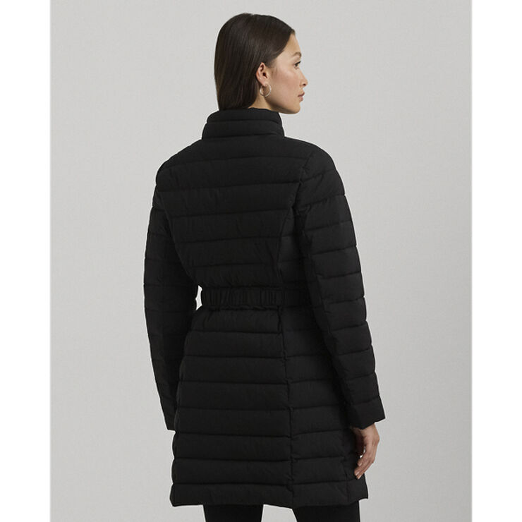 Lauren Ralph Lauren Belted Quilted Mockneck Coat Sort