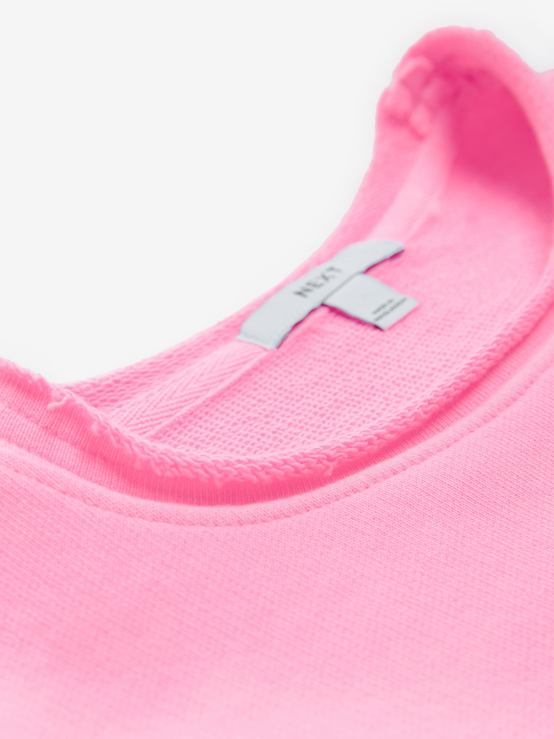 Roze bloemetjes - Sweatshirt met wassing, ronde hals en ongelijke zoomafwerking van katoen