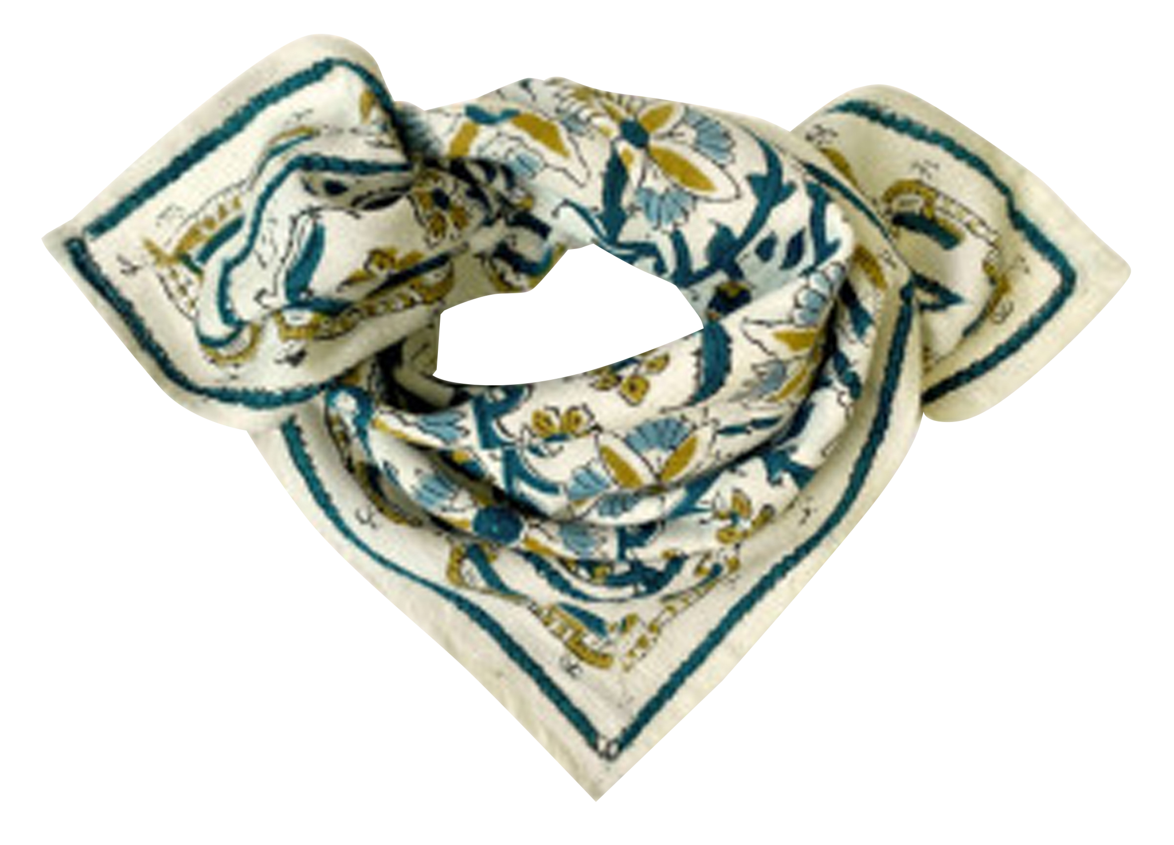 MANIKA - Foulard en coton imprimé | Beige