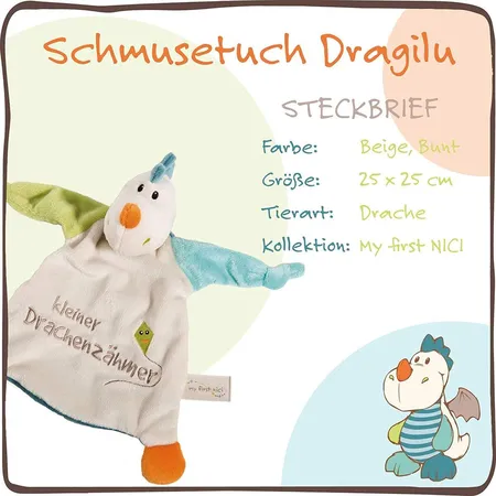 NICI Schmusetuch Drachenzähmer Drache