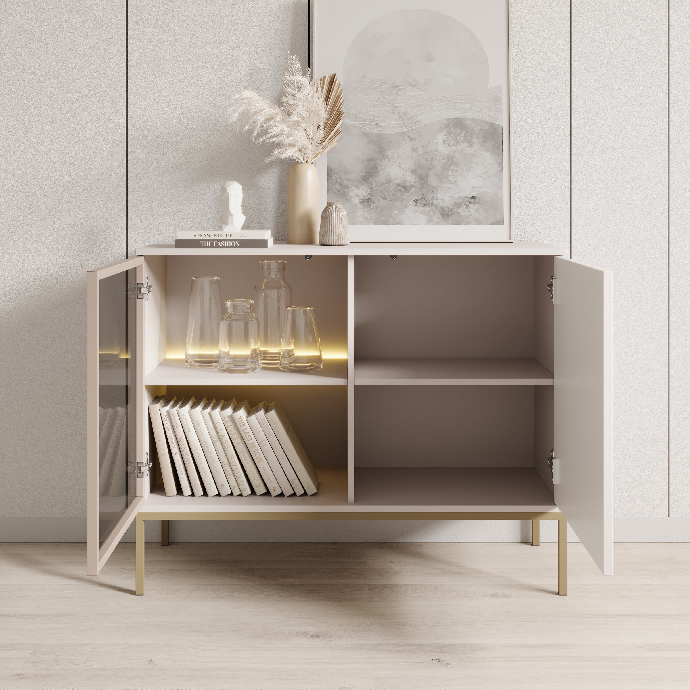 Meubella - Legend - Dressoir - Beige - 104x39x83 cm