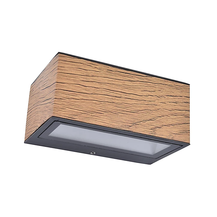 Applique murale extérieur LED intégrée Gemini 700lm 10,5W IP54 Lutec naturel L.14 cm x H.9 cm x P.6,5 cm