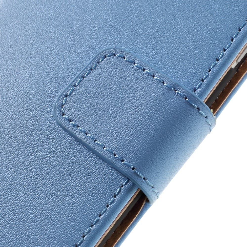 iPhone SE (2022/2020) / 8 / 7 Echtleder Tasche Flip Cover mit Karten Etui - Blau