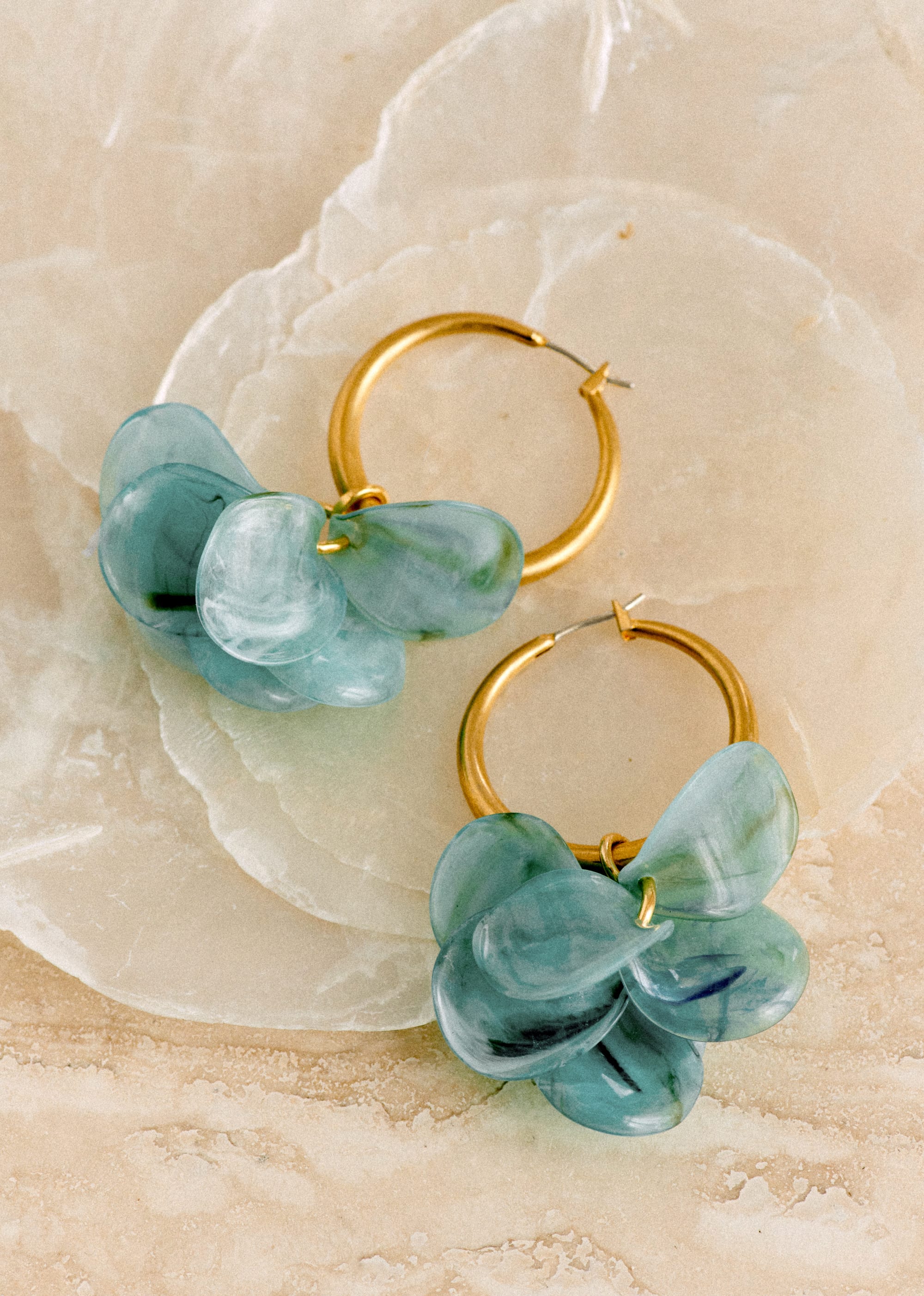 Anneaux Flora - Vert d'Eau - E-SHOP/BIJOUX Boucles d'Oreilles 5905768