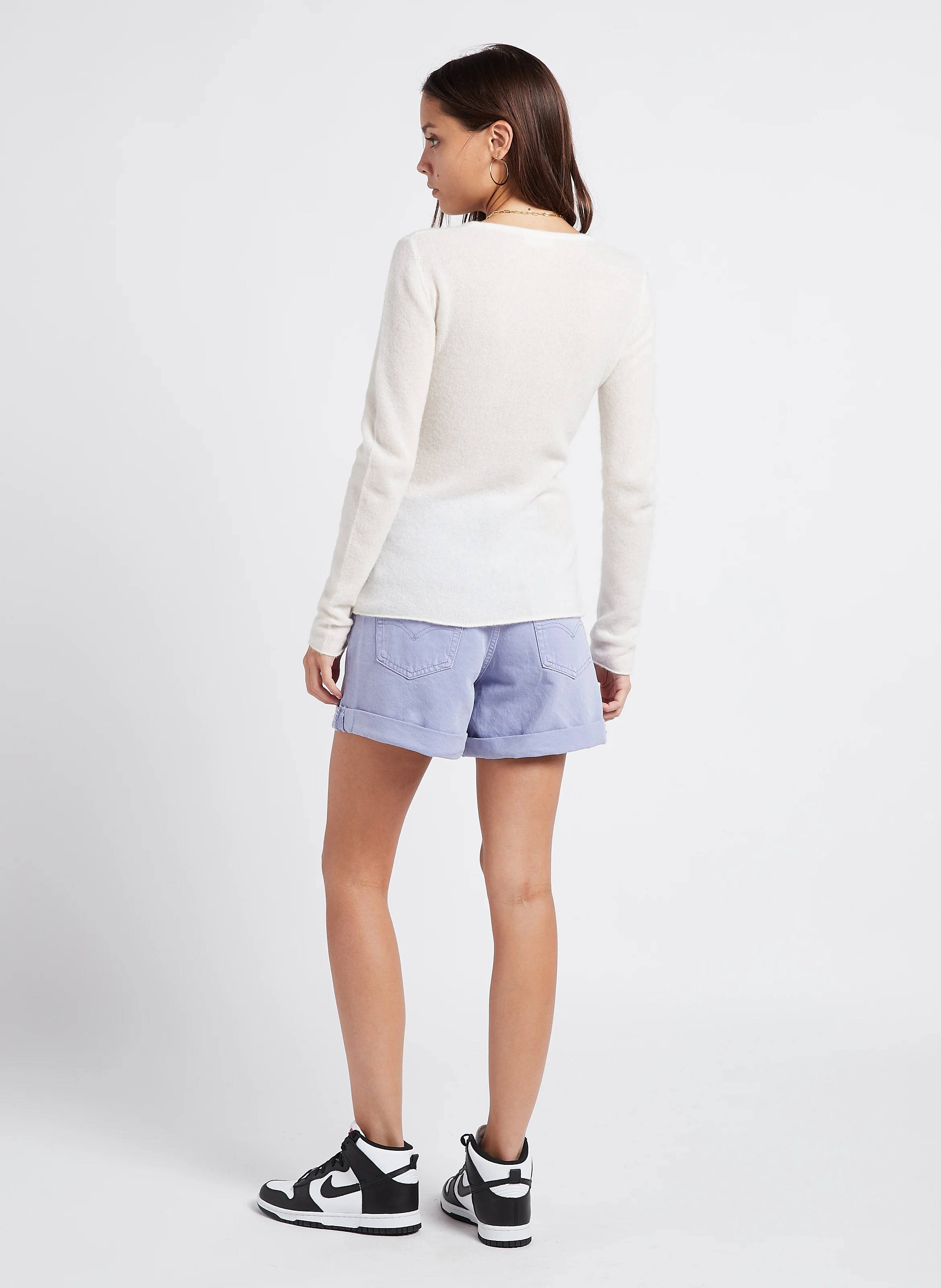 ROLLED 80S MOM SHORTS - Short en jean | Violet