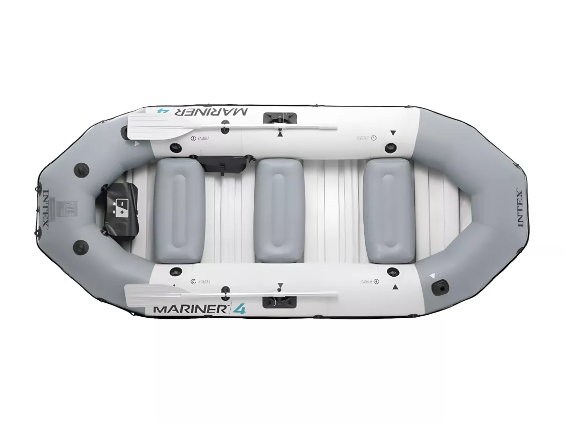 Kit bateau gonflable 4 places Mariner 4 avec rames et gonfleur - Intex