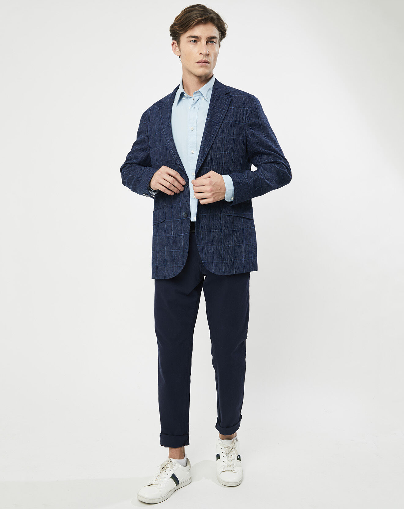 Hackett London Veste Fenêtre à carreaux bleue